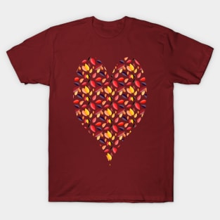 Autumn Birch Leaves on Marbled background T-Shirt